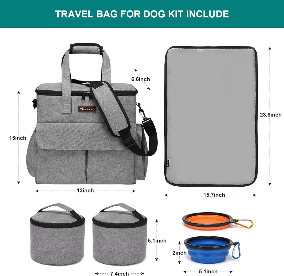 Von Fluggesellschaften zugelassene Haustier-Reisetasche, Wochenend-Hundereiseset für Hund und Katze,