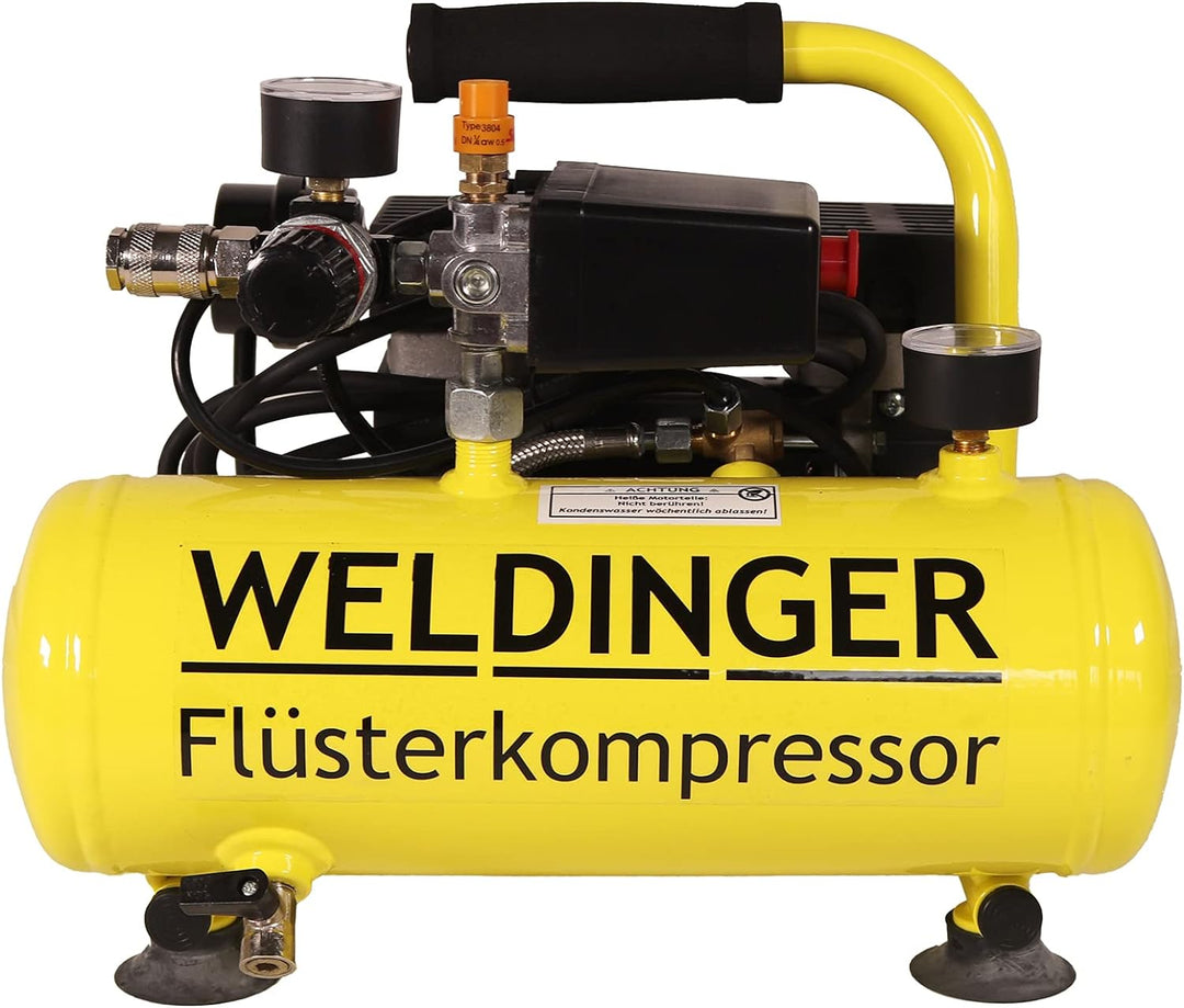 WELDINGER Flüster Kompressor FK 40 compact 275 W Luftabgabe 32 l/min Airbrush ölfrei 5 Jahre Garanti
