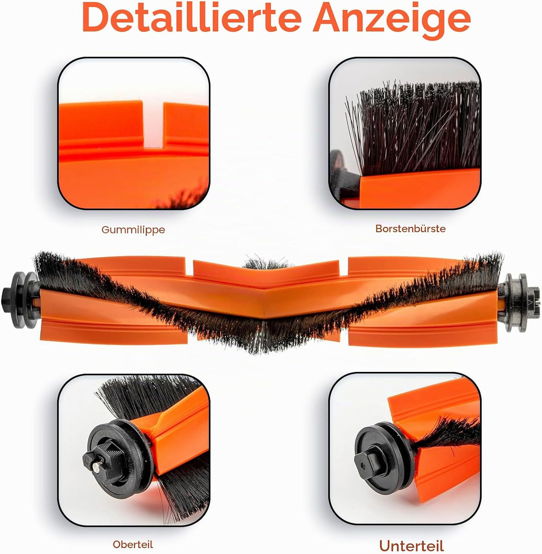 (2 Stück) X20+ Ersatz rollenbürsten kompatibel mit Xiaomi X20+/ X20 Plus/ 1S/ S20 plus/ S20+/ X10+/