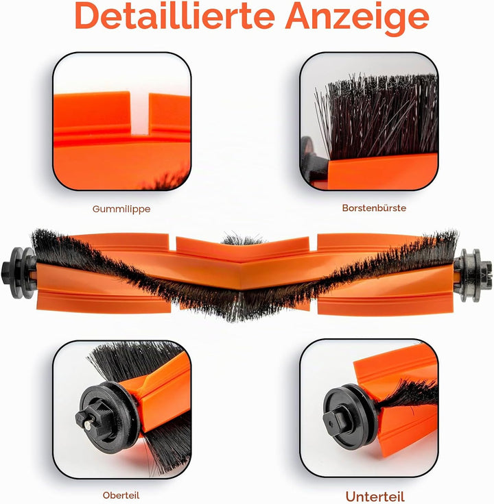 (2 Stück) X20+ Ersatz rollenbürsten kompatibel mit Xiaomi X20+/ X20 Plus/ 1S/ S20 plus/ S20+/ X10+/