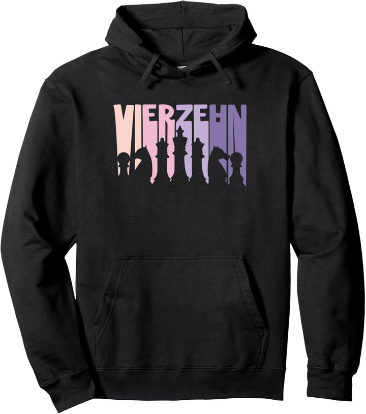 14. Geburtstag Geschenk Retro Schach Fan Spielerin Mädchen Pullover Hoodie