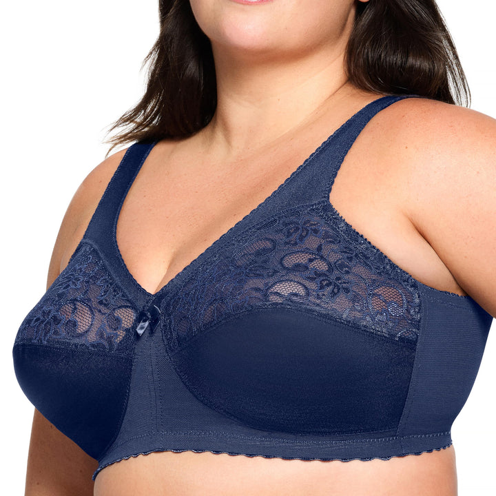Glamorise Damen Bügelloser MagicLift-Stütz-BH für grosse Grössen Nr. 1000 80B Blau, 80B Blau