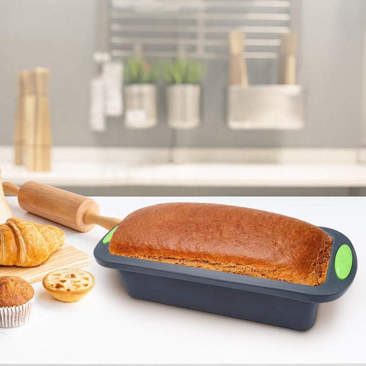 FARYODI 2 Stück Silikonform Brotbackform, 28x12.5x6cm Klein Kastenform Kuchen, Anti Haftende Backfor