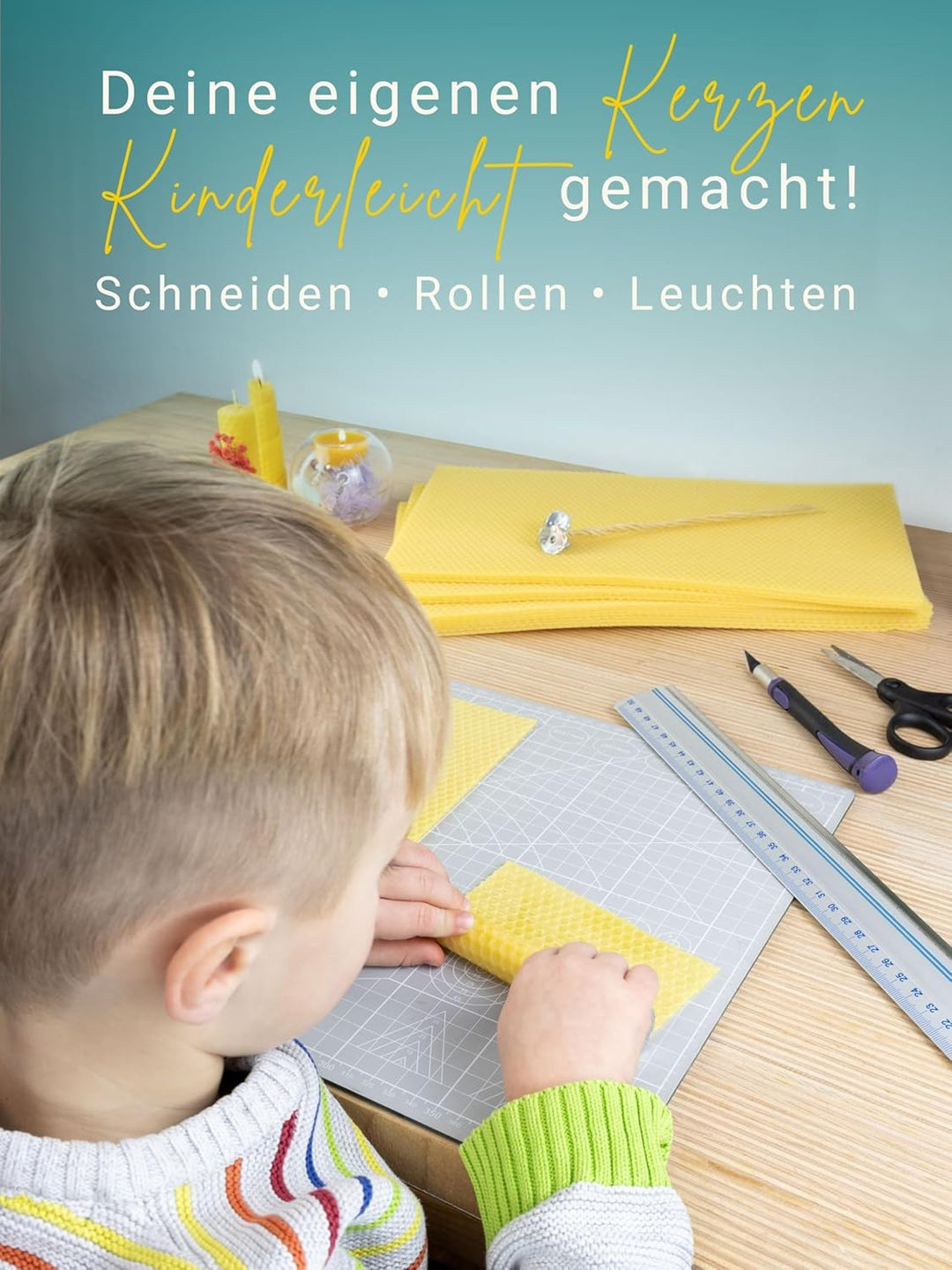 Wachsmann reines Bienenwachs aus Deutschland, lila Flieder, 15 Bienenwachsplatten für Kerzen 35 x 20