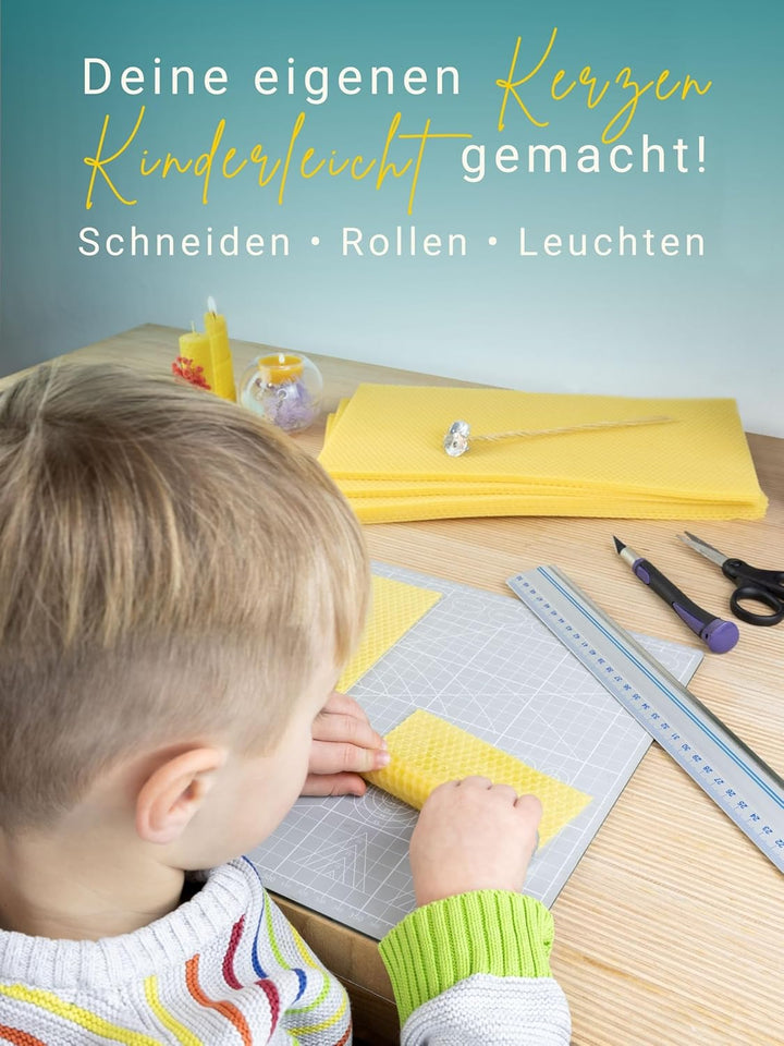 Wachsmann reines Bienenwachs aus Deutschland, lila Flieder, 15 Bienenwachsplatten für Kerzen 35 x 20