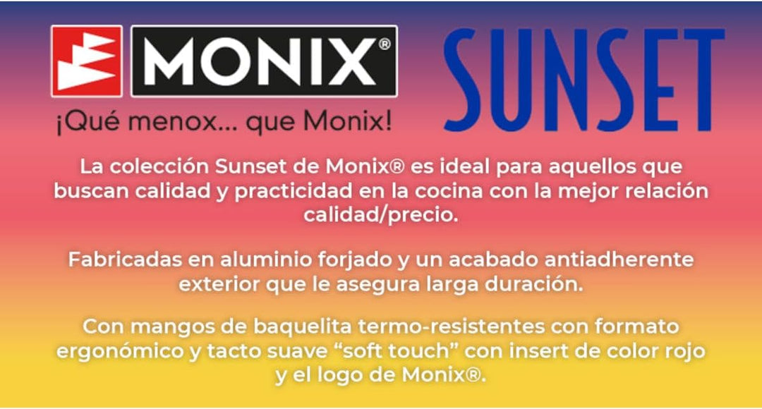 MONIX Sunset | Set mit 2 Bratpfannen 22–26 cm, geschmiedetes Aluminium, antihaftbeschichtet, Bakelit