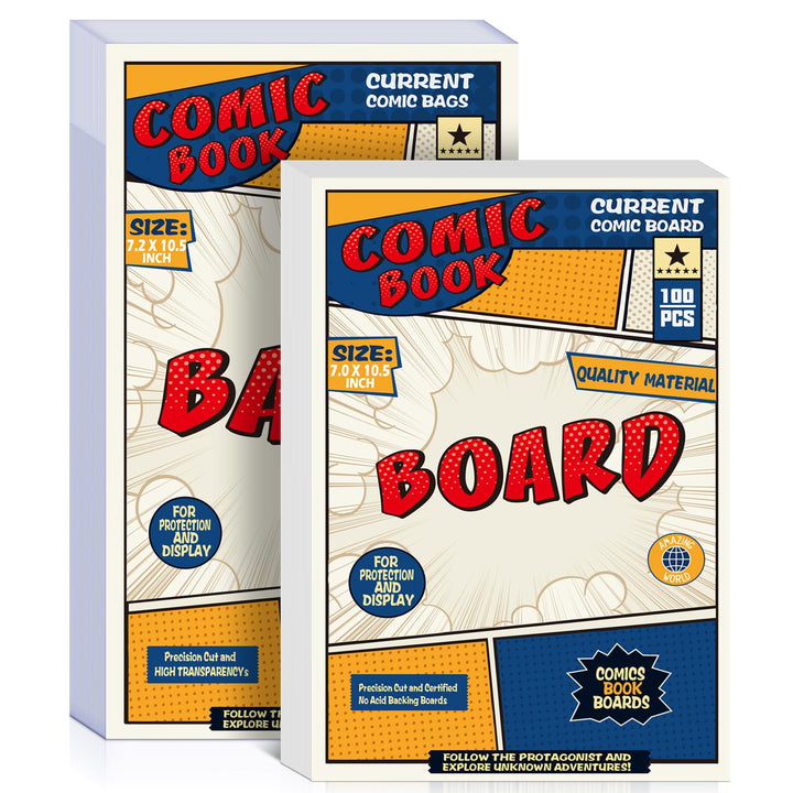 Leffis 100 Comicbuchtaschen und -bretter, aktuelle Grösse, Comic-Taschen und Bretter, transparent, s