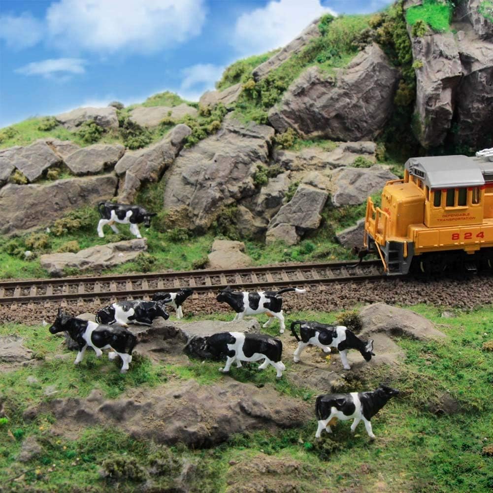 36Stk. Verschiede Kühe Rinder Figuren Bunt Tierfiguren Spur H0 1:87 Bauernhof Dekor Modellbau zubehö