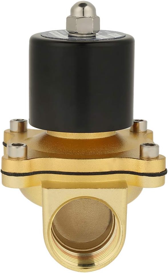 Elektroventil, DC 12V 1 Zoll Messing 2-Wege 2-Position Elektromagnetventil Magnetisch Luft Normalerw