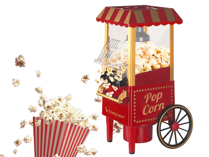 BEPER BT.651Y Popcornmaschine, ABS-Kunststoff, Rot/Gold