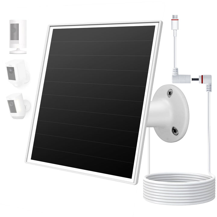 Solarmodul für Ring-Kameras, 6W-Solarladegerät kompatibel mit Ring Stick Up Cam/Pro und Spotlight Ca