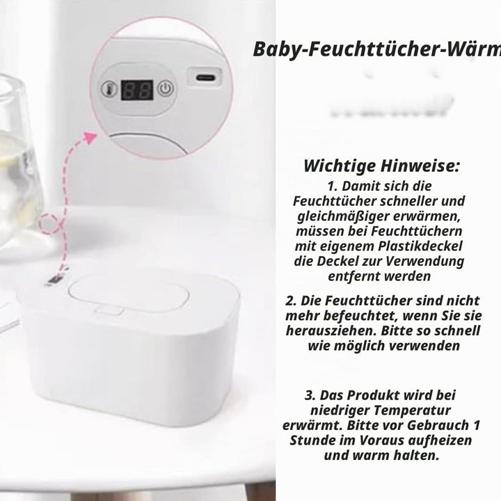 Baby Feuchttuchwärmer Babytuchspender Tuchhalter mit Deckel Tragbarer Feuchttuchbeutel (Weiss), Weis