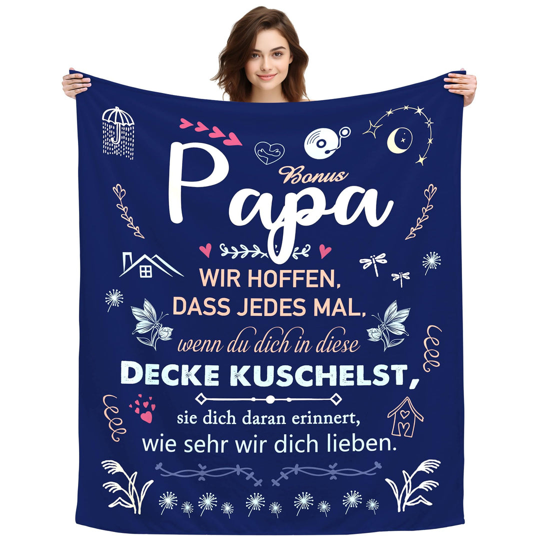 Original Geschenk Bonus Papa Wir Hoffen Dass Jedes Mal Wenn Du Dich In Diese Decke Kuschelst Sie Dic