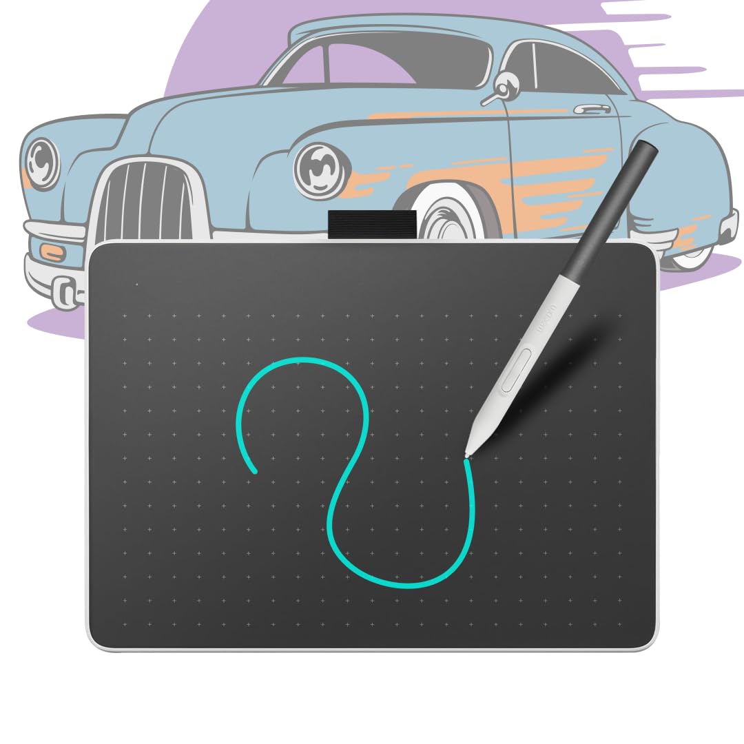 Wacom One M Stifttablett inkl. batterielosem EMR-Stift, Bluetooth-Verbindung, für Windows, Mac, Chro