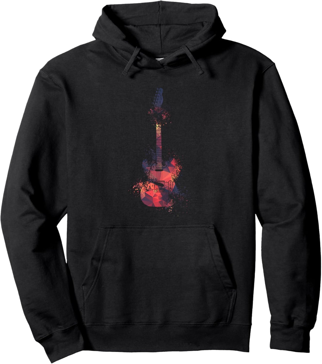 Geschenk für Gitarrenspieler | Gitarrenmotiv Silhouette Pullover Hoodie