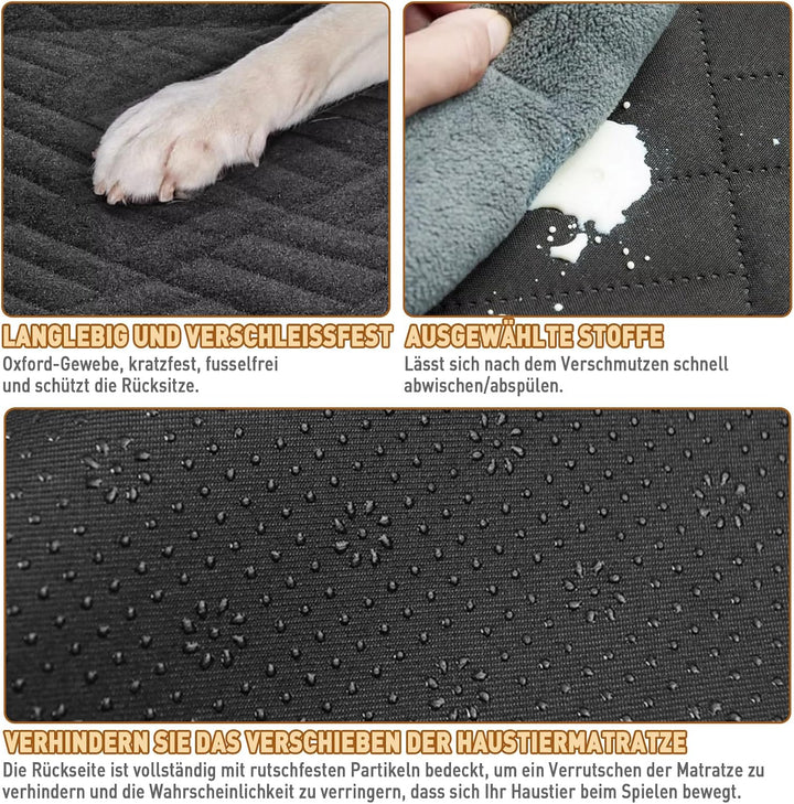Hundedecke Auto Rückbank 130x154CM, wasserdichte Auto Hundedecke 600D Oxford Stoff mit Rutschfester