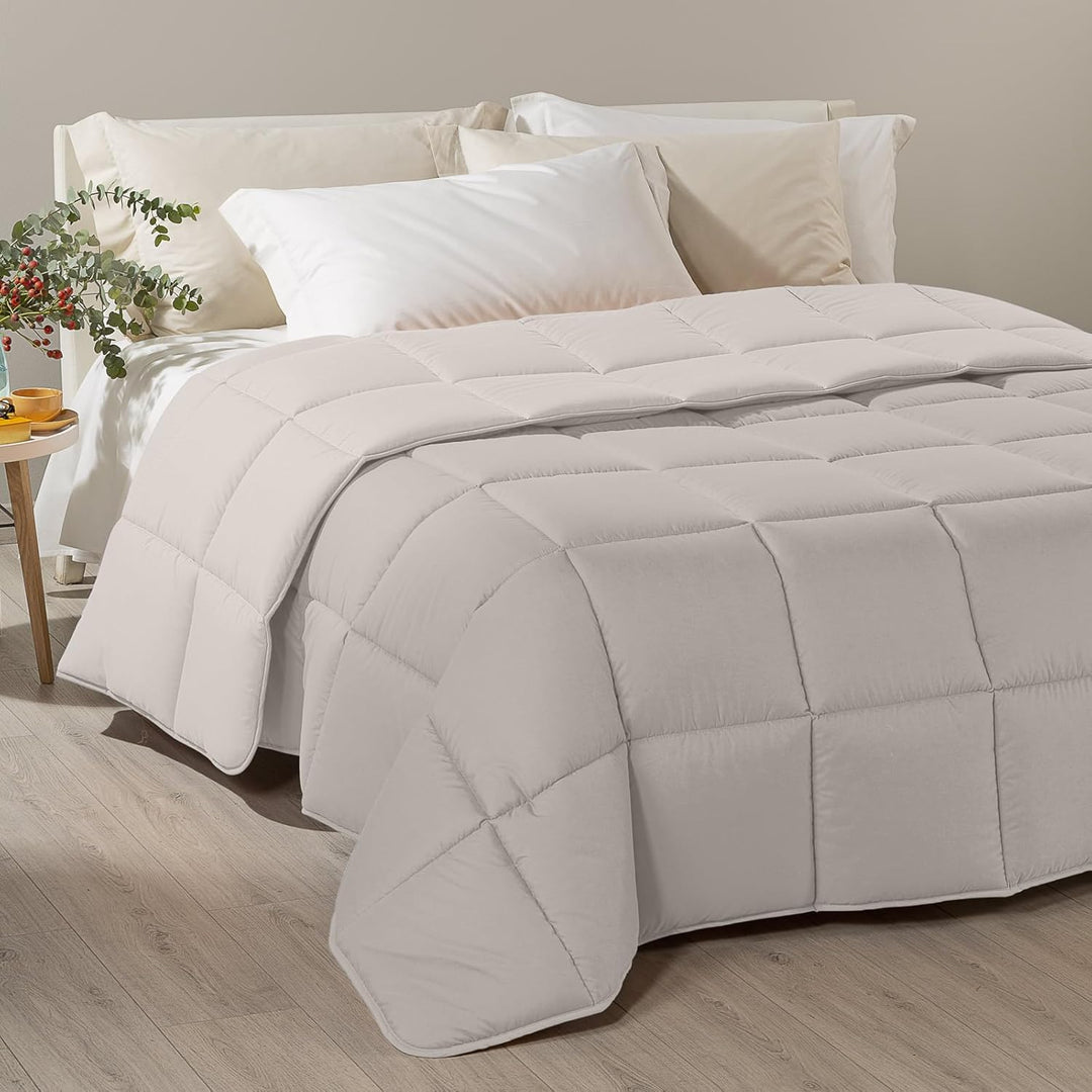 Caleffi - Moderne Steppdecke, einfarbig, für Doppelbett, Sand