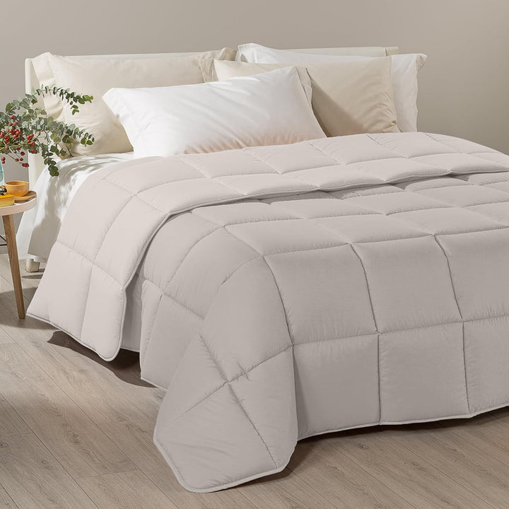 Caleffi - Moderne Steppdecke, einfarbig, für Doppelbett, Sand