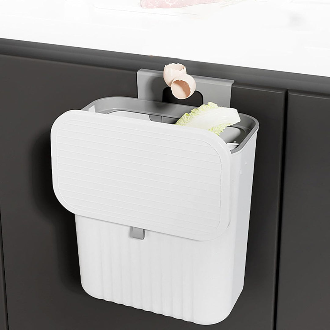 Mülleimer mit Deckel, Küche Abfalleimer Klein Hängend Abfallsammler Wandmontage Plastik Komposteimer