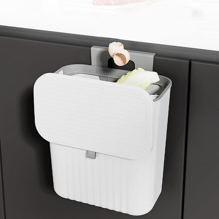 Mülleimer mit Deckel, Küche Abfalleimer Klein Hängend Abfallsammler Wandmontage Plastik Komposteimer