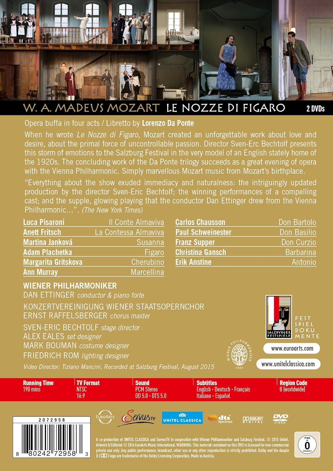 Mozart - Die Hochzeit des Figaro [2 DVDs] Salzburg 2015, DVD