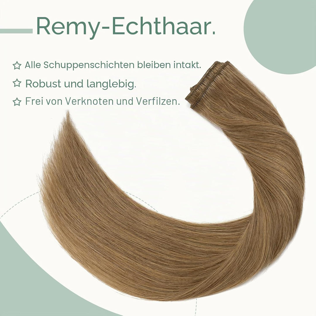 Rich Choices Clip in Extensions Echthaar 8 Stück Clip Extensions 25cm 