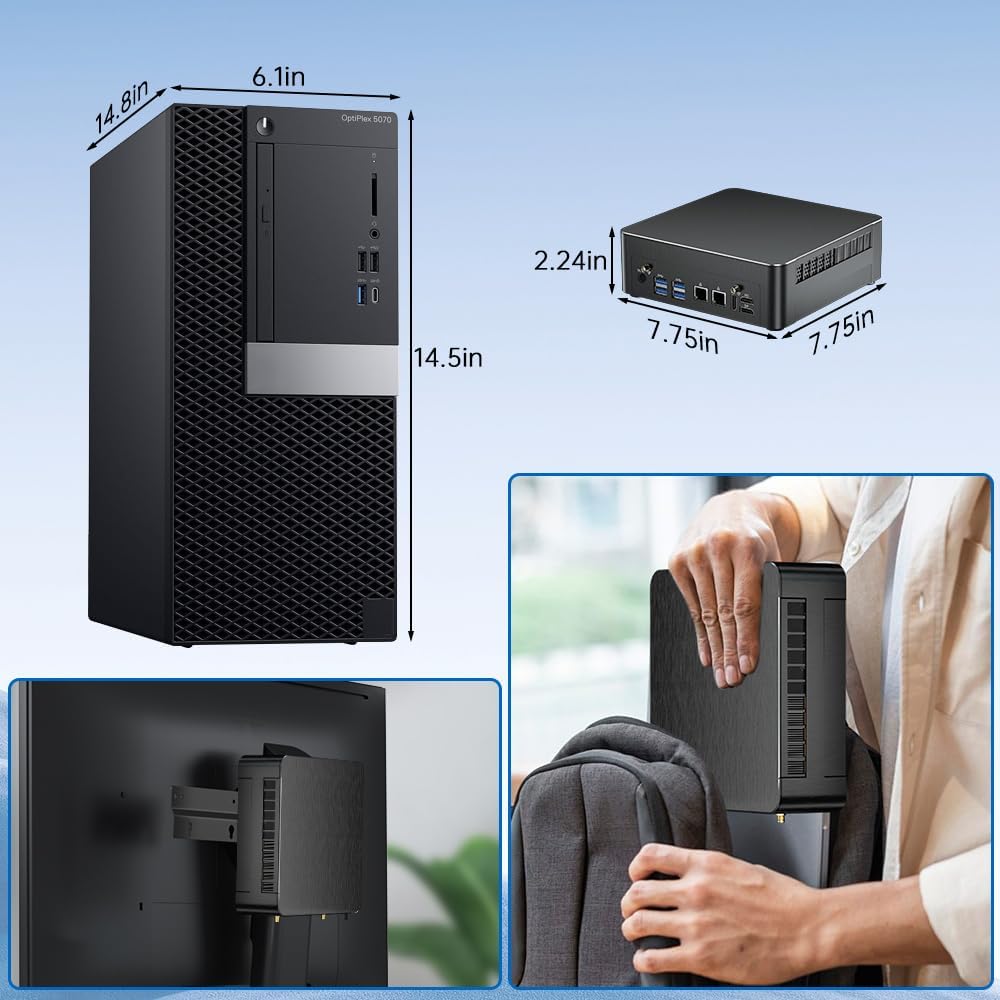 Thdeukoty Mini PC mit Core i9-9880H 2,3 bis zu 4,8GHz, 64G DDR4 1T NVME SSD, Windows 11 Pro Desktop