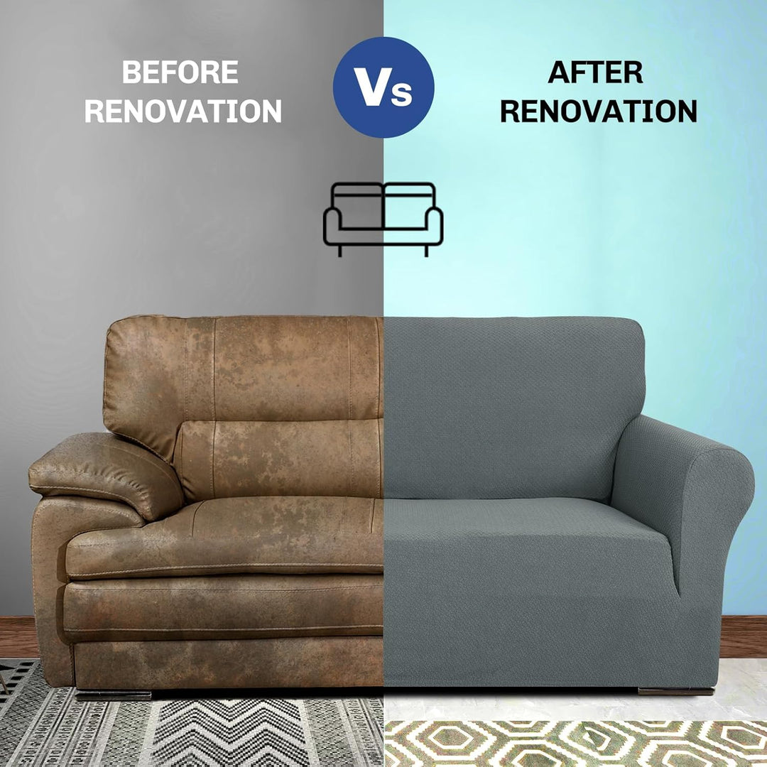 MAXIJIN Creative Jacquard Couchbezüge für 2-Sitzer, Super Stretch rutschfeste Liebessitz Sofabezug f