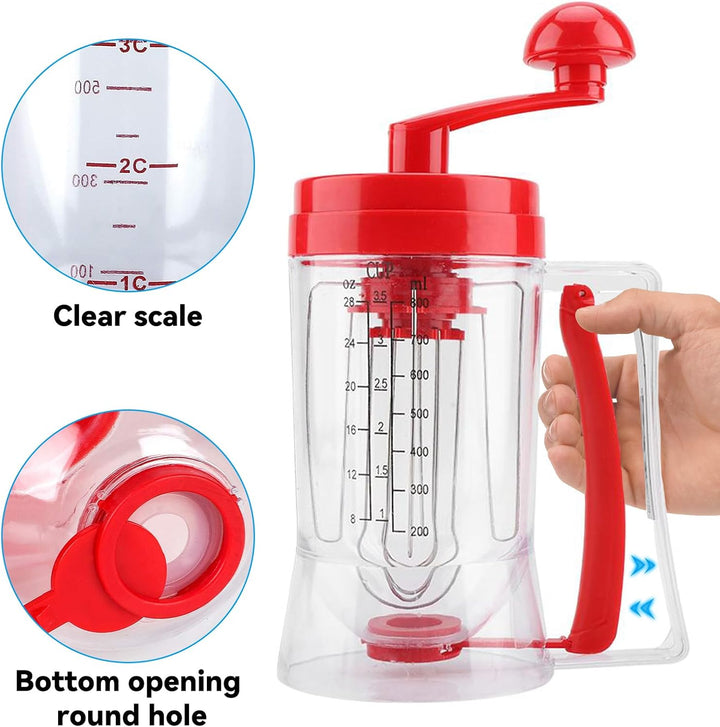 Teigspender Teigportionierer, Handkurbel Teigspender Rührseparator, Gebäck Cupcake Mixer mit Waage,