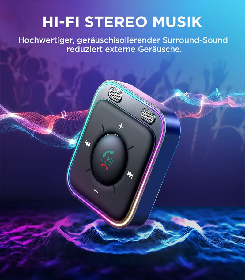 JOYROOM 2024 Aux Bluetooth Adapter Auto mit Freisprecheinrichtung,【Hi-Fi Stereo Audio】 USB Bluetooth