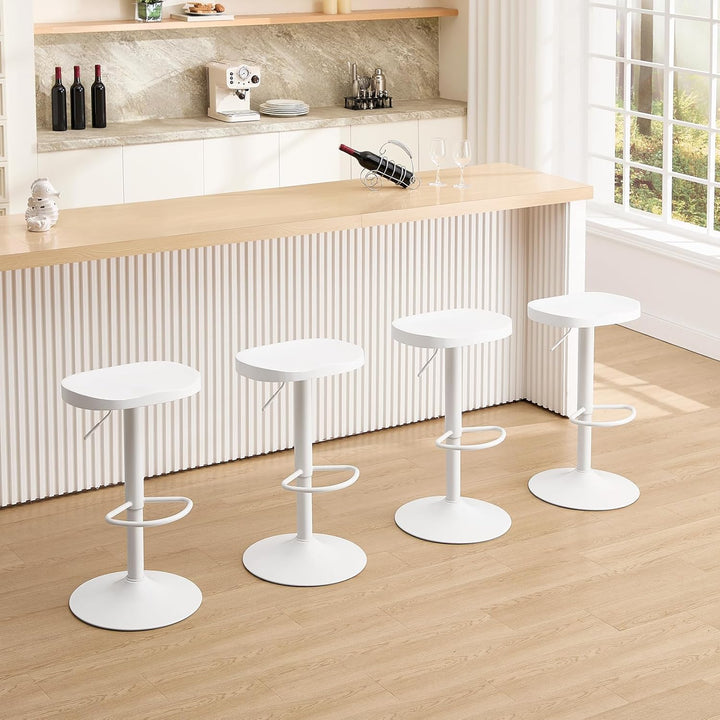 WOLTU Barhocker 2er Set, Hocker höhenverstellbar, Massivholz, Weiss | Barstuhl mit Sattelsitz Fussst