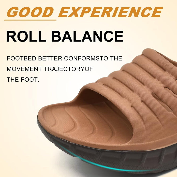 KuaiLu Recovery Sandalen Herren Bequeme Plantarfasziitis Schlappen Orthopädische Offene Zehen Männer