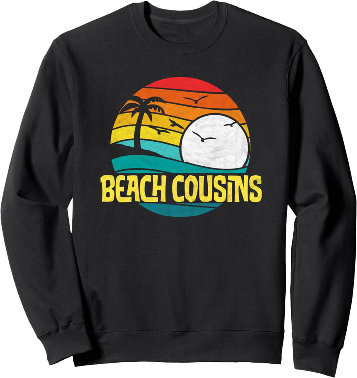 Retro Beach Cousins Beach Sun & Surf 80s Family Graphic Sweatshirt