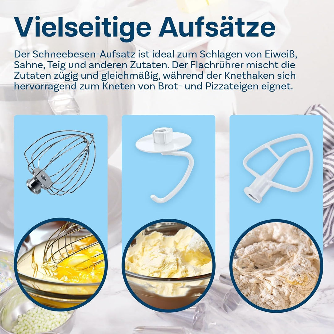 3er Zubehör Set für KitchenAid 4.5-5 Quart Kippkopf-Standmixer Artisan & Classic Serie von MMOBIEL –