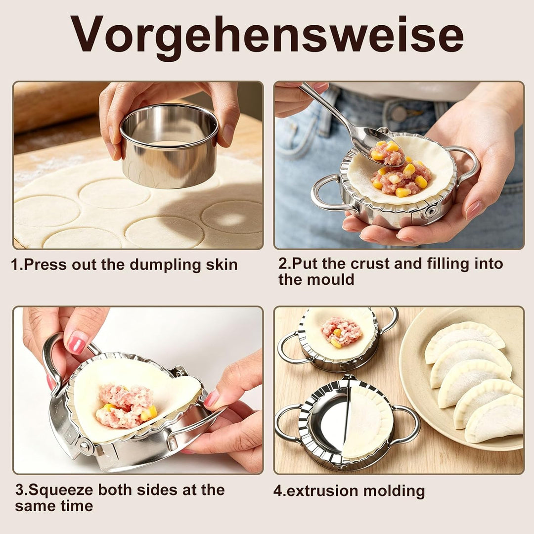 FYSL Edelstahl Ravioli Former - 6 Stück Teigtaschenformer für Dumplings & Knödel, 6 Grössen