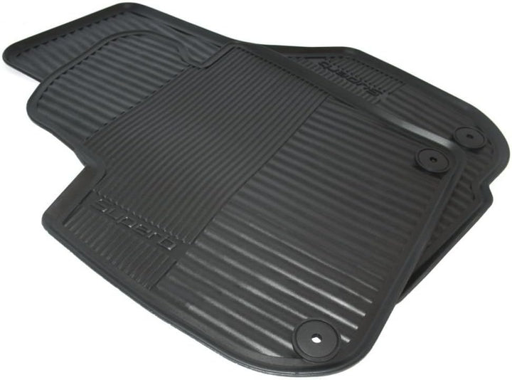 Skoda 3T1061551 Gummi Fussmatten 2X vorn Gummimatten Original Allwettermatten schwarz mit Schriftzug