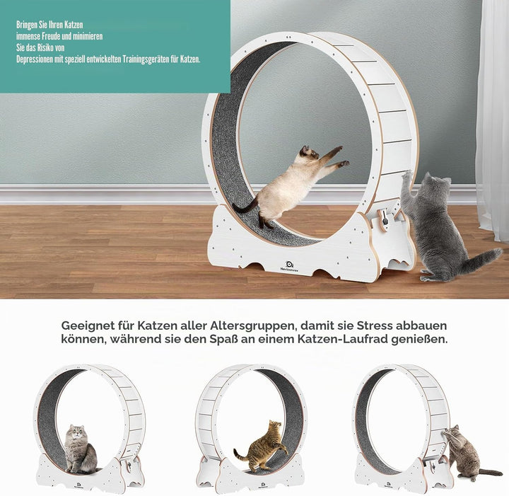 Katzenlaufrad XXL Durchmesser 135cm Gross laufrad Katze Super Leise Katzen Laufrad mit abnehmbarem T