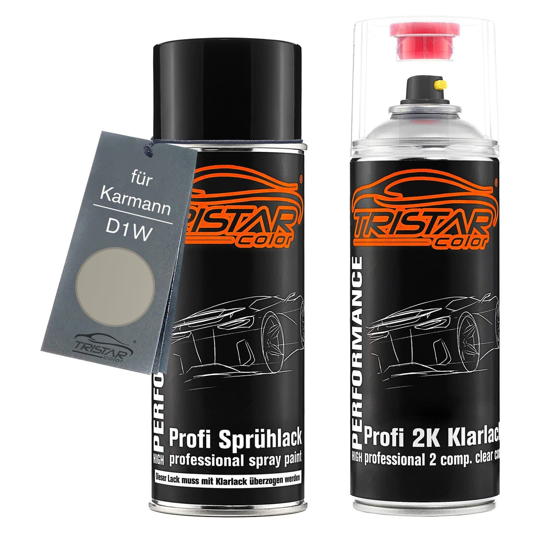 TRISTARcolor Autolack 2K Spraydosen Set für Karmann D1W Wheat Beige Metallic Basislack 2 Komponenten