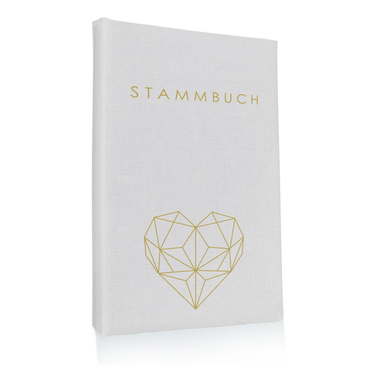 Hochzeitideal – Stammbuch der Familie Geometric weiss 21,0 cm x 15,0 cm - Buchbinderleinen Stammbuch