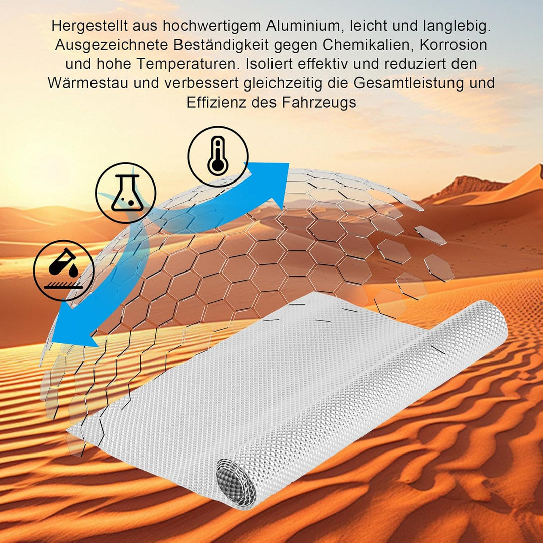 Hitzeschutz Hitzeblech Geprägte, 100cm x 40cm Aluminium Hitzeschutzblech Platte Schlauch Rohrisolier