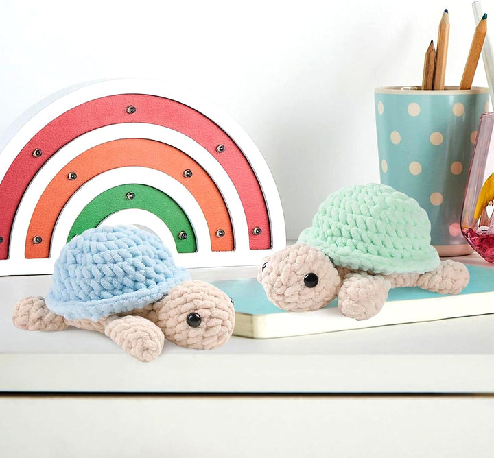 DEMIUKO Häkeln für Anfänger Tiere Häkelset 2 Stück Schildkröte Strickset für Erwachsene Kinder Stric