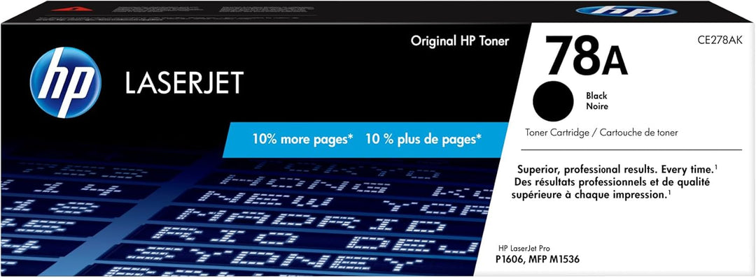 HP 78A (CE278A) Schwarz Original Toner für HP Laserjet Pro P1566, P1606dn, M1536dnf Standard Single,