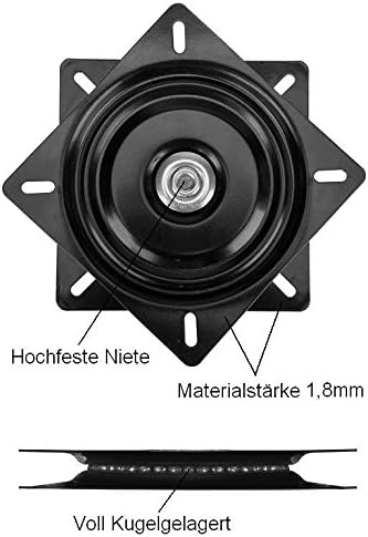 Drehteller 245x245mm Drehlager Drehtablett Drehplatte Druckkugellager Flanschlager Lager zum drehen