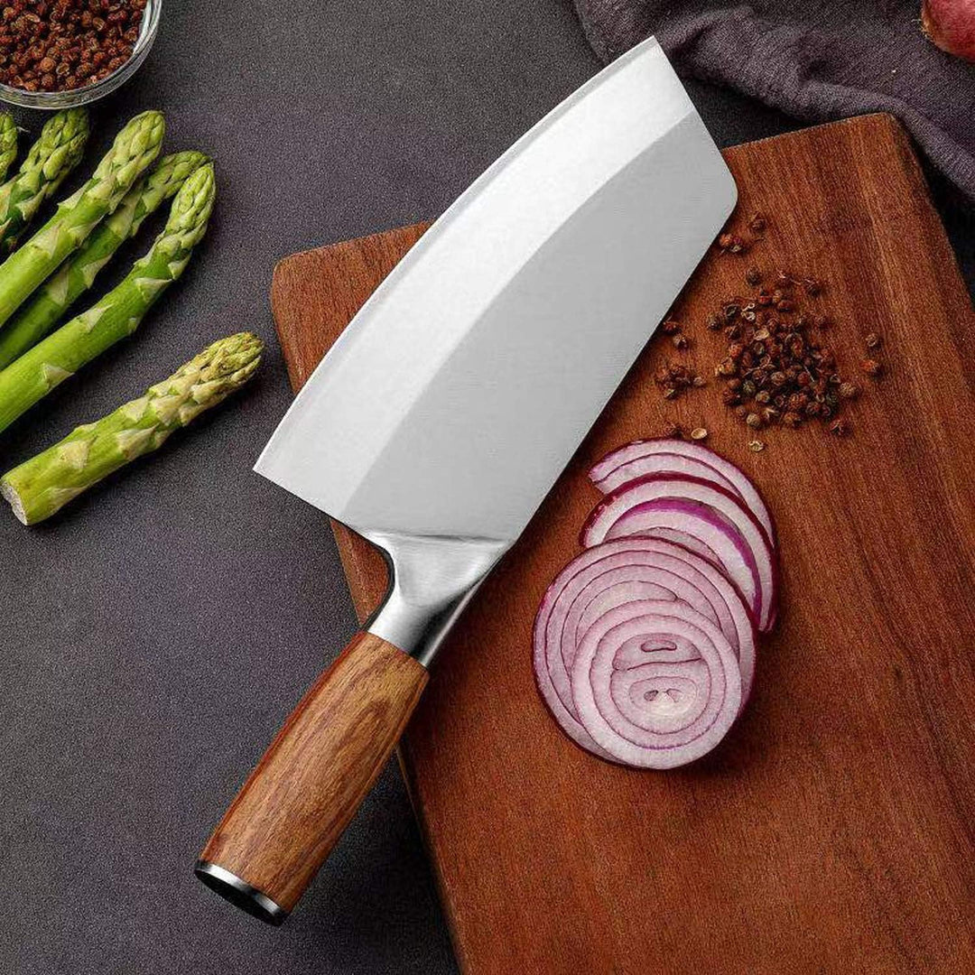 Küchenmesser, 8 Zoll Fleisch Cleaver Ultra Sharp, High Carbon Edelstahl Metzgermesser mit Holzgriff,