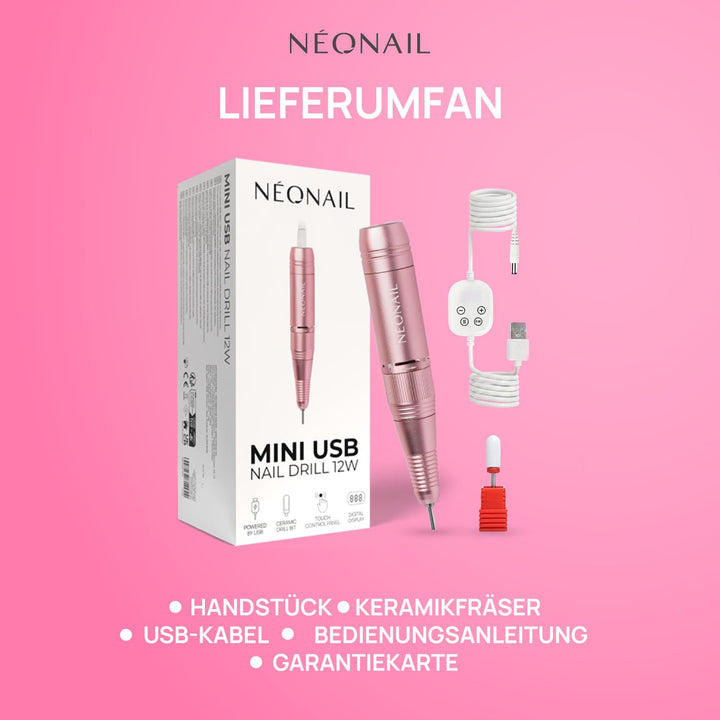 NÉONAIL Nagelfräser - Hornhautentferner Elektrisch - Nagelfeile - Mini USB Nail Drill 12 W - Manikür