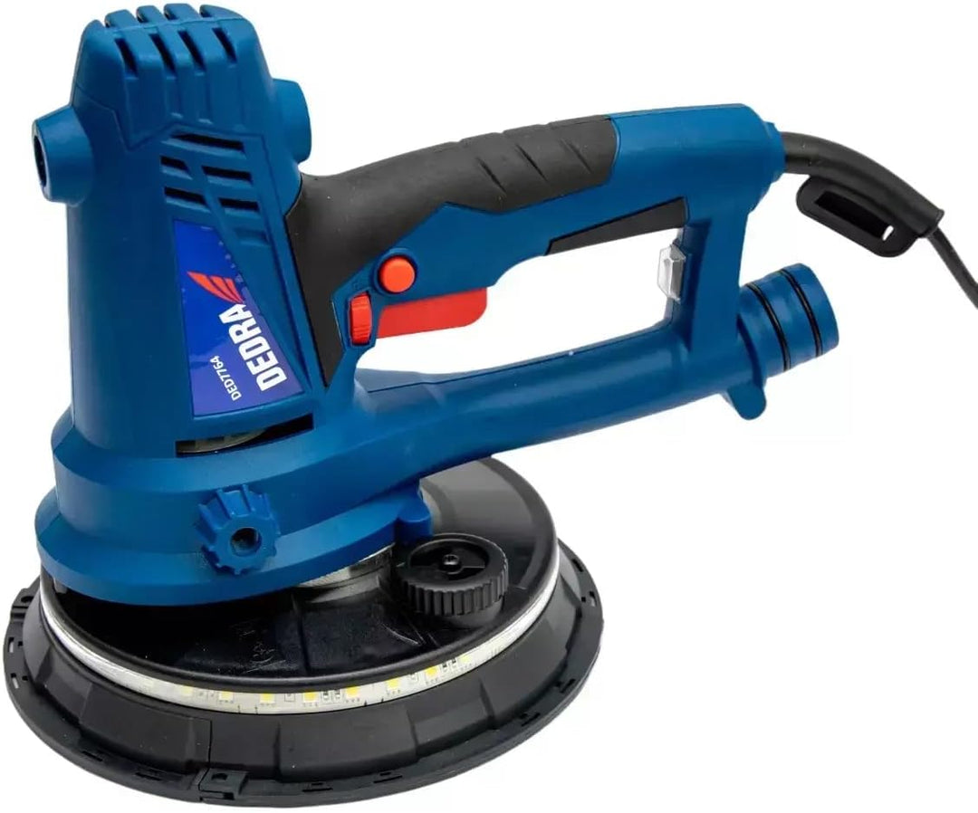 DEDRA Hand-Trockenbauschleifer mit LED licht, 750 W,1500-2700 U/Min 180 mm-Schleifteller, zur Gipsbe