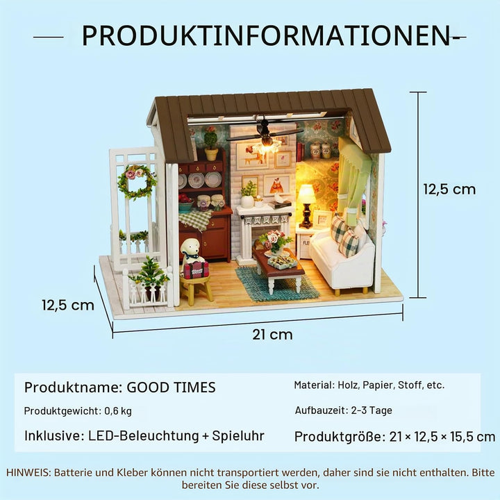 CUTEROOM DIY Puppenhaus aus Holz, Handcraft, Miniatur Kit-Salon, Modell und Möbel, Zeigen Fotos und