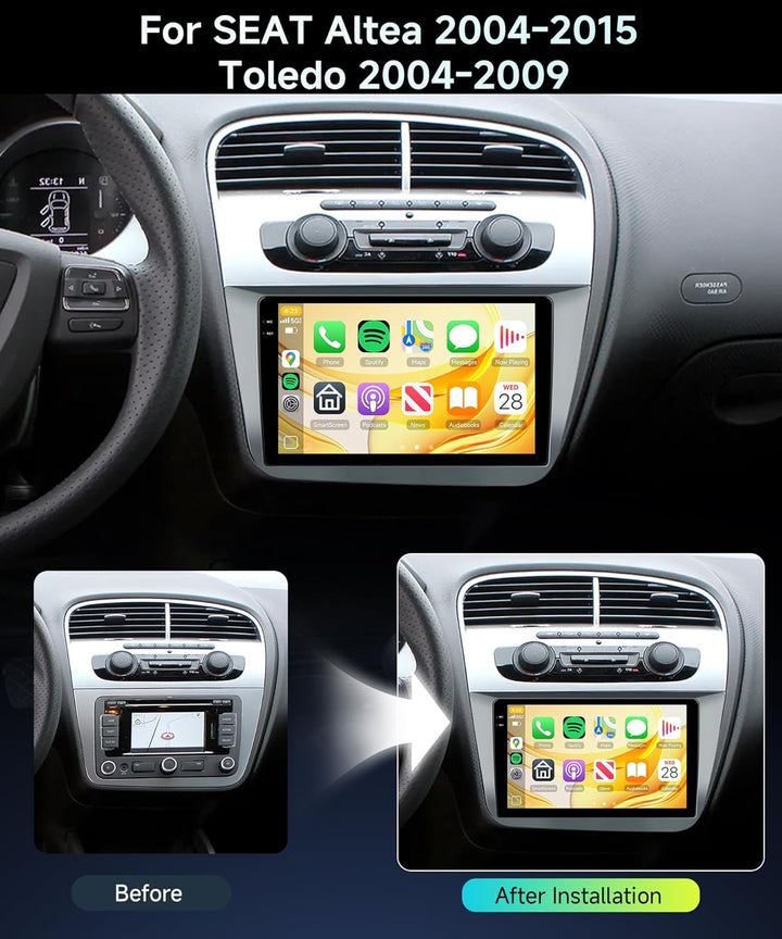 4G+128G Rimoody 9"Android Autoradio für SEAT Altea 2004-2015 Toledo 2004-2009 Wireless Carplay Radio
