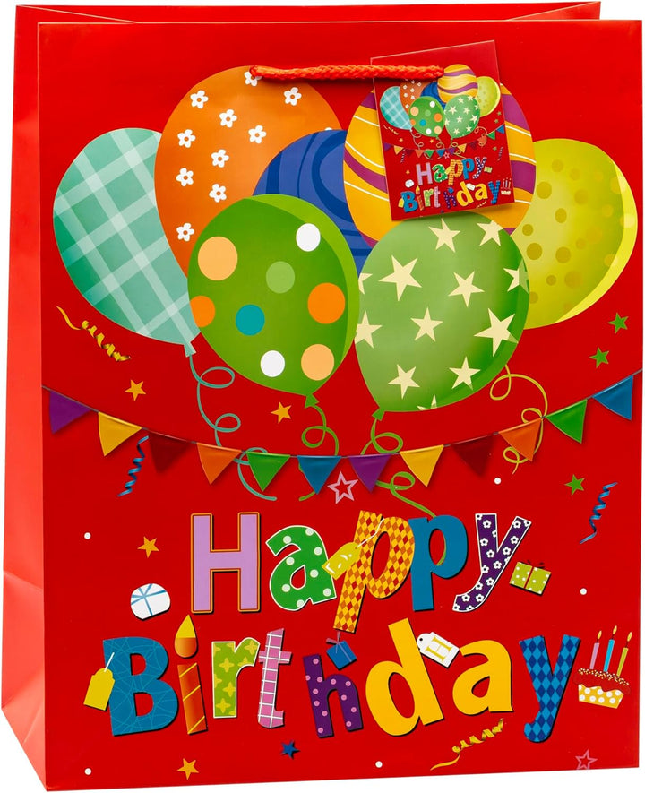 TSI Geschenktüten HAPPY BIRTHDAY, 12er Packung, Grösse: Gross (HxBxT 32 x 26 x 13,5 cm), Art. Nr. 83