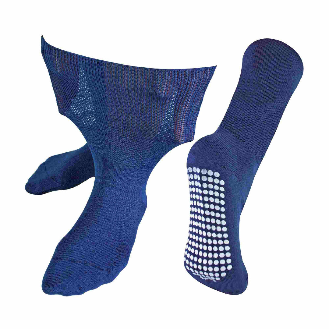 Ohne Gummi Ödeme Socken mit Antirutsch Noppen | Herren &amp; Damen | Dr. Socks | Extra Weite Antirutsch